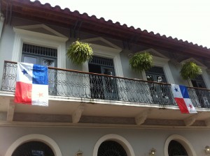 Casco Viejo balcony flag