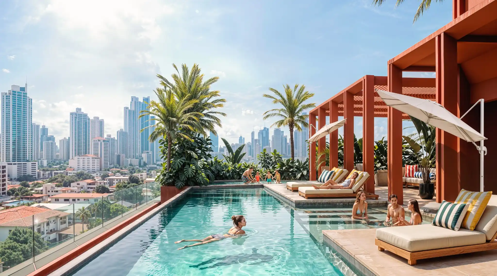 VIBE rooftop infinity pool and city views